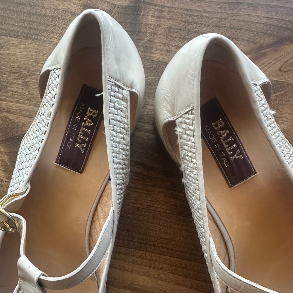 Men's BALLY Vintage Beige Leather Dress Shoes - Size 10-1/2 - Picture 2 of 5